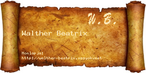 Walther Beatrix névjegykártya